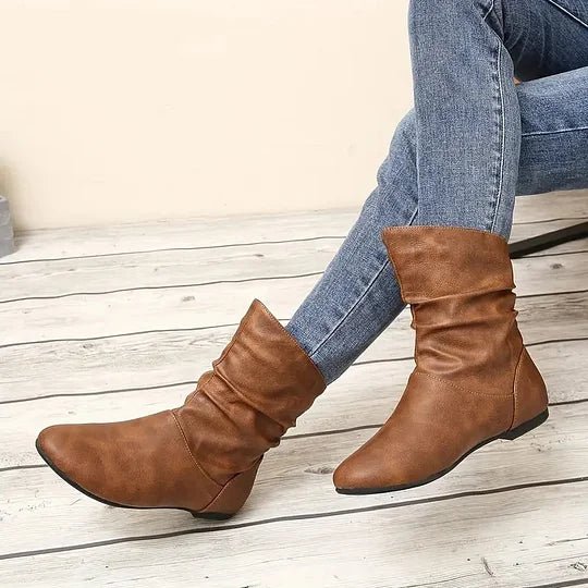 Emma Women's Leather Boots – Genuine Leather Ankle Boots with Stylish Non-Slip Sole