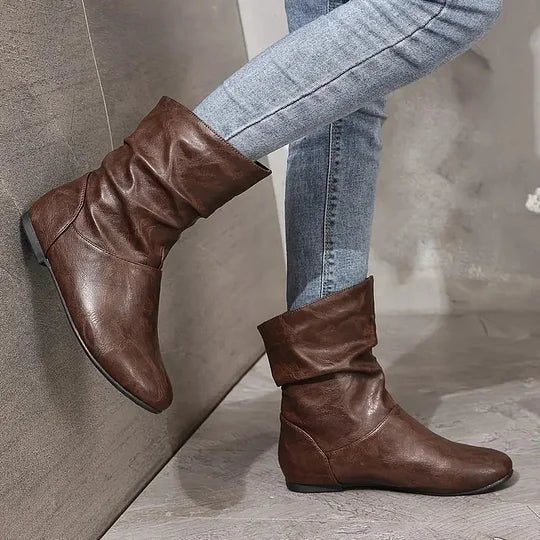 Emma Women's Leather Boots – Genuine Leather Ankle Boots with Stylish Non-Slip Sole