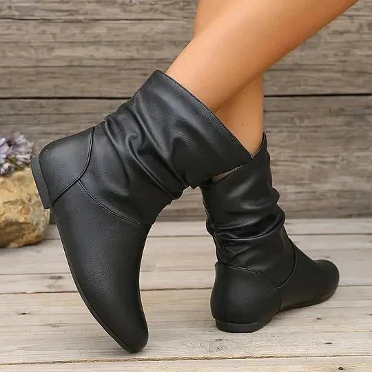 Emma Women's Leather Boots – Genuine Leather Ankle Boots with Stylish Non-Slip Sole