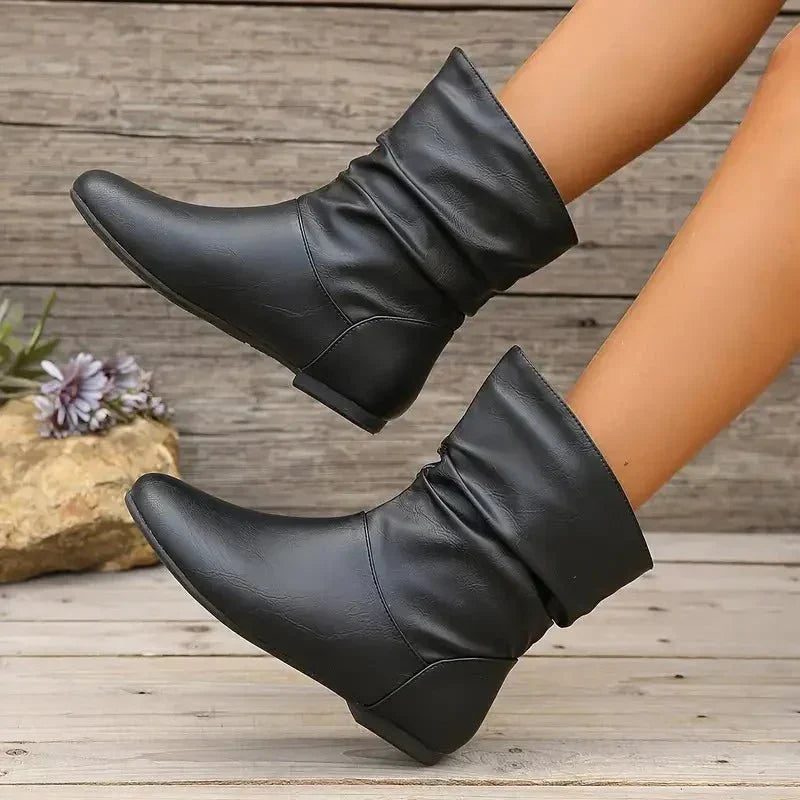 Emma Women's Leather Boots – Genuine Leather Ankle Boots with Stylish Non-Slip Sole