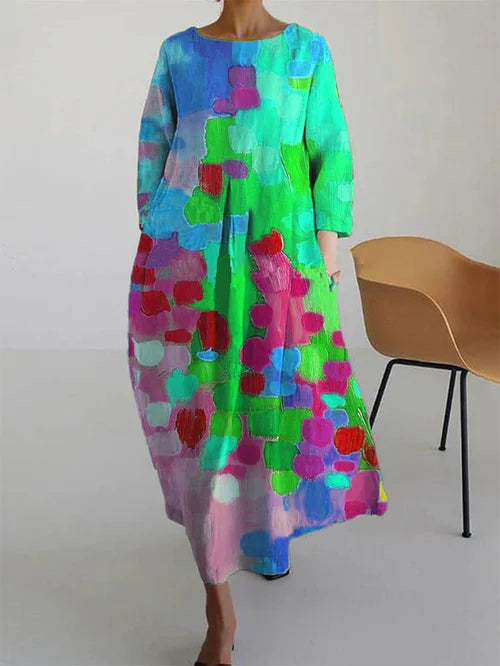 Rosalie Robe Fleurie Femme – Robe d'Été en Coton avec Imprimé Floral Élégant et Coupe Évasée