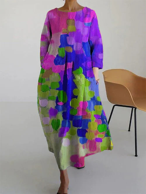 Rosalie Robe Fleurie Femme – Robe d'Été en Coton avec Imprimé Floral Élégant et Coupe Évasée