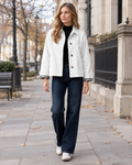 Daphne Manteau Trench Femme Court Léger, Doublure à Carreaux et Poches sur les Côtés