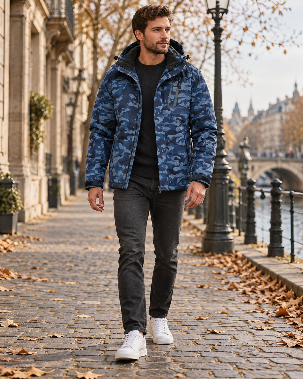 Orlando Veste Homme de Ski Imperméable – Polaire Intérieure, Capuche Amovible Hiver