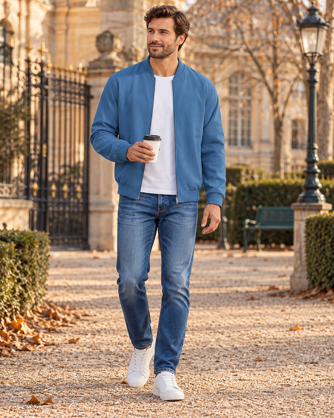 Evander Blouson Aviateur Homme Léger – Veste Bomber Casual à Fermeture Zip Intégrale