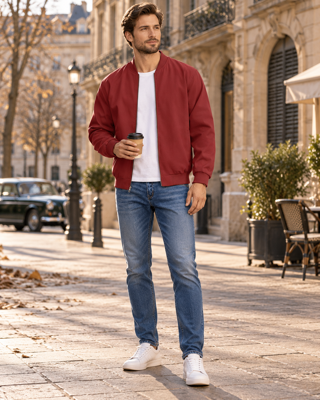 Evander Blouson Aviateur Homme Léger – Veste Bomber Casual à Fermeture Zip Intégrale