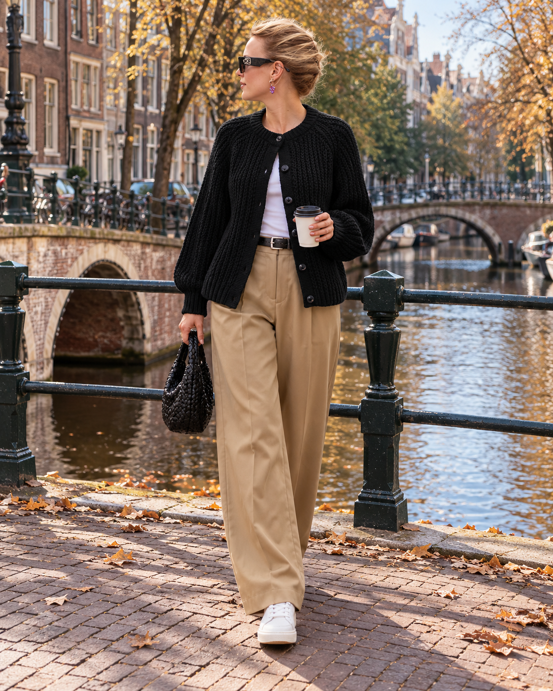 Hanneli Gilet Femme en Grosse Maille Boutonné – Col Rond et Coupe Ample