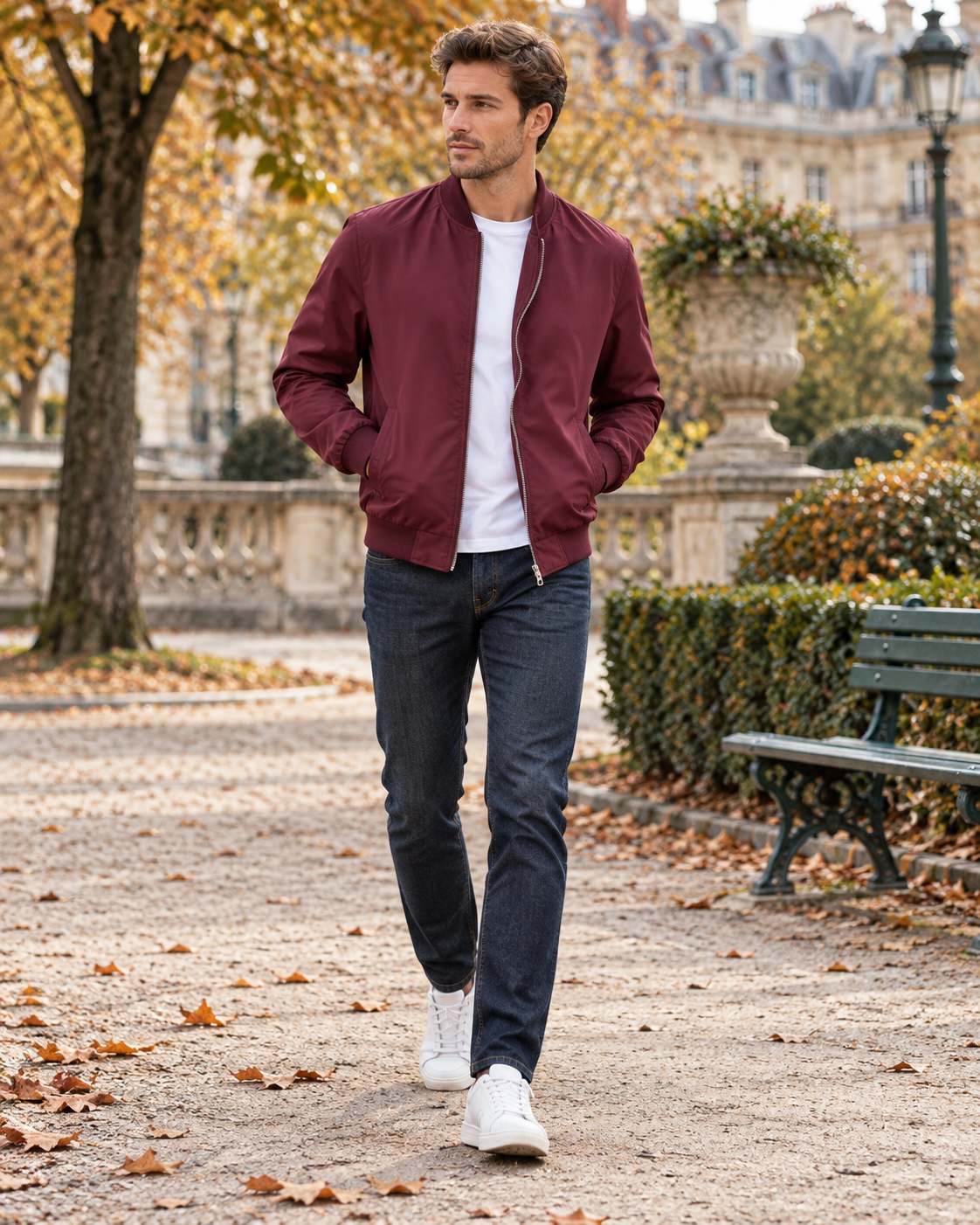 Cassian Blouson Bomber Léger Homme – Finitions Côtelées Classiques avec Poches, Coupe-Vent Zippé sur Toute la Longueur