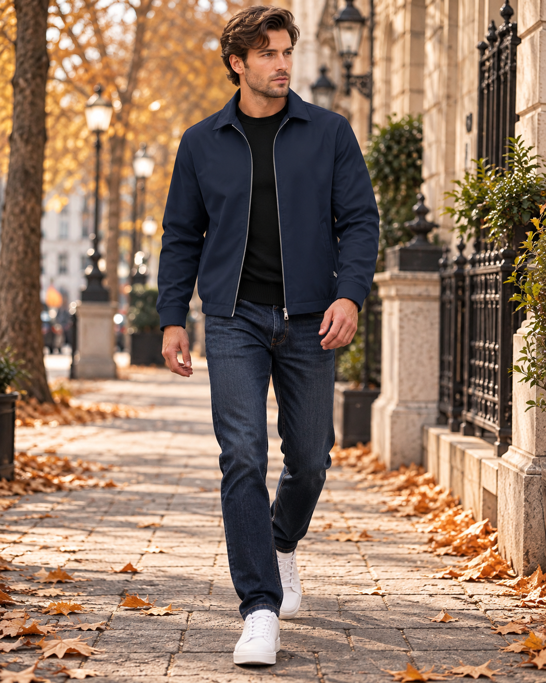 Samuel Veste homme légère coupe-vent zippée, col rabattu avec poches à fermeture