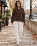 Kaelani Blouson Polaire Femme à Quart de Zip – Col Montant et Poches Latérales