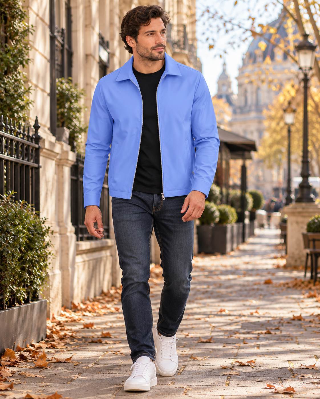 Samuel Veste homme légère coupe-vent zippée, col rabattu avec poches à fermeture