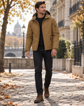 Leandro Blouson Softshell Homme Imperméable à Capuche – Doublure Polaire et Poches Zippées