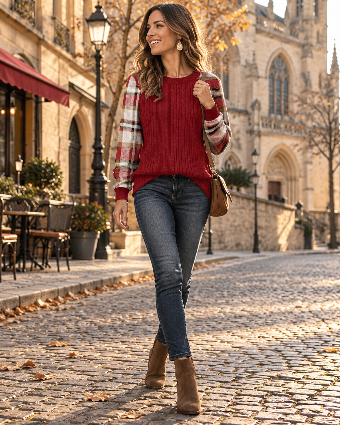 Nerissa Haut Color Block à Manches Longues Femme – Coupe Ample pour un Style Décontracté, Maille Douce et Légère