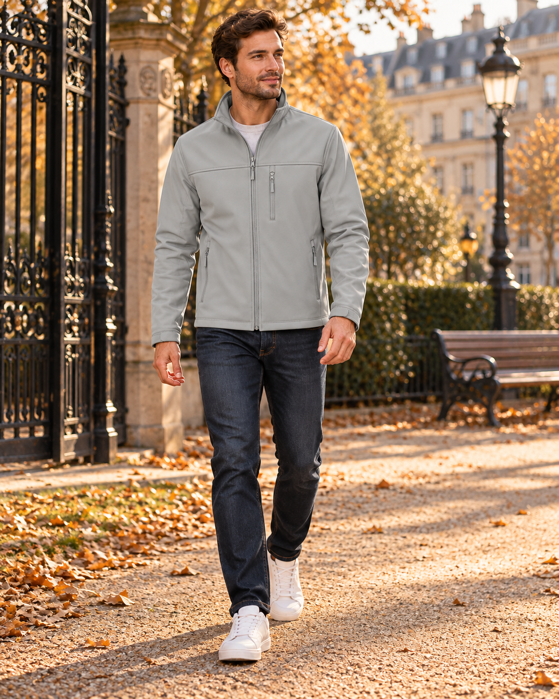 Kellan Manteau Softshell Homme Léger – Veste Outdoor Imperméable à Intérieur Polaire