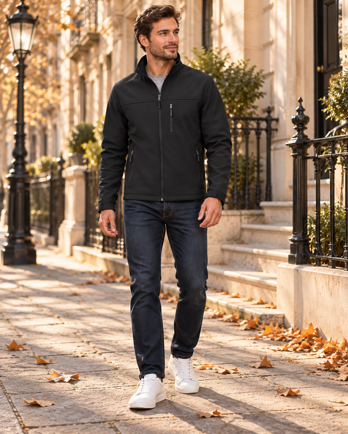 Kellan Manteau Softshell Homme Léger – Veste Outdoor Imperméable à Intérieur Polaire