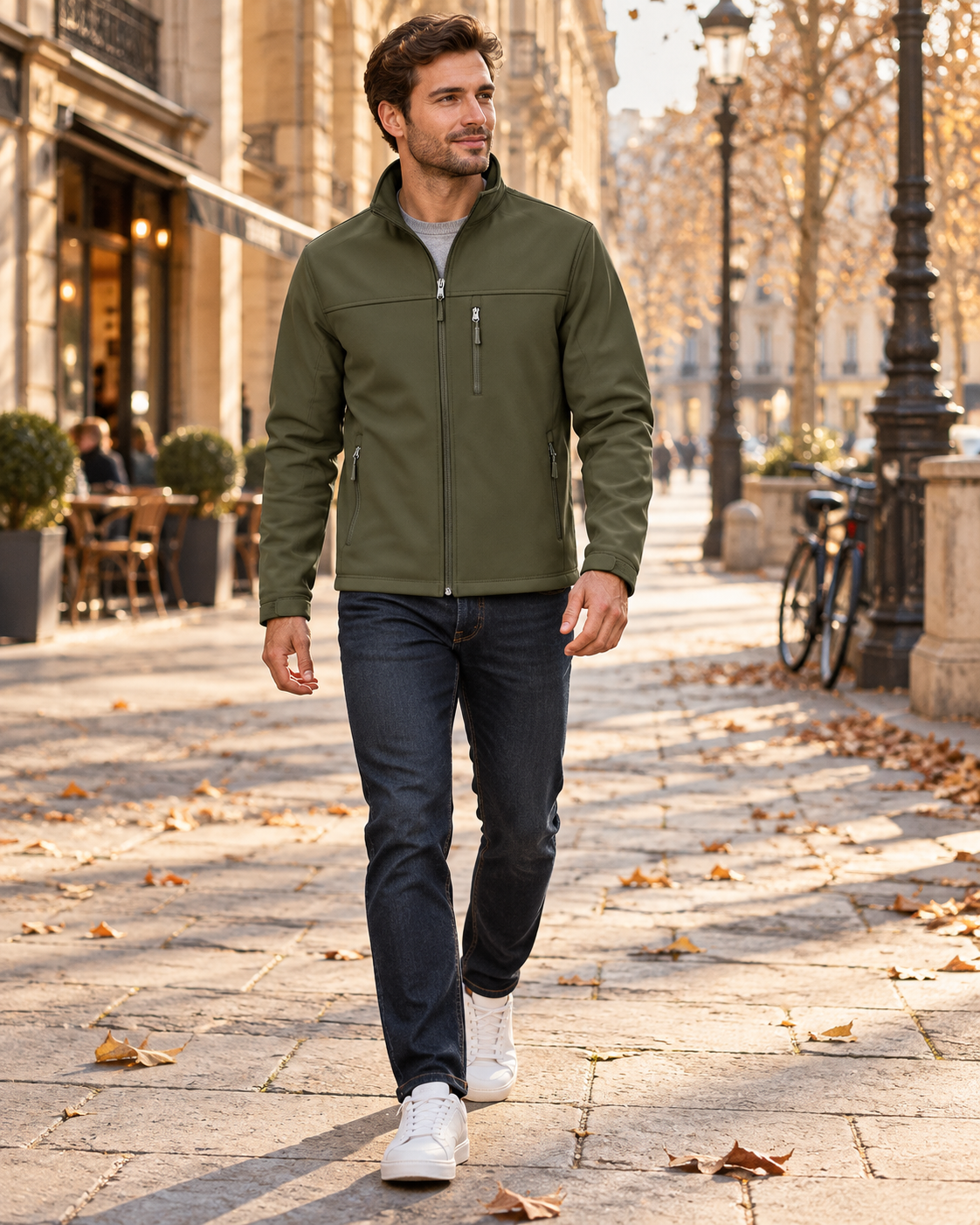 Kellan Manteau Softshell Homme Léger – Veste Outdoor Imperméable à Intérieur Polaire
