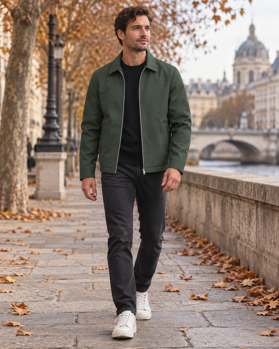 Iñigo Veste Homme Légère Déperlante Coupe-Vent Zippée avec Col Classique et Poches