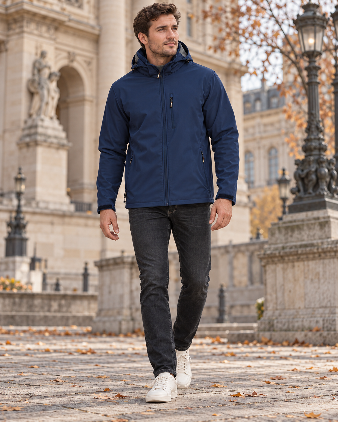 Cedrick Veste softshell homme doublée polaire à capuche réglable et poches zippées