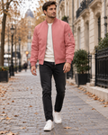 Darius Blouson bomber pour homme à col côtelé, fermeture zippée et poches utiles