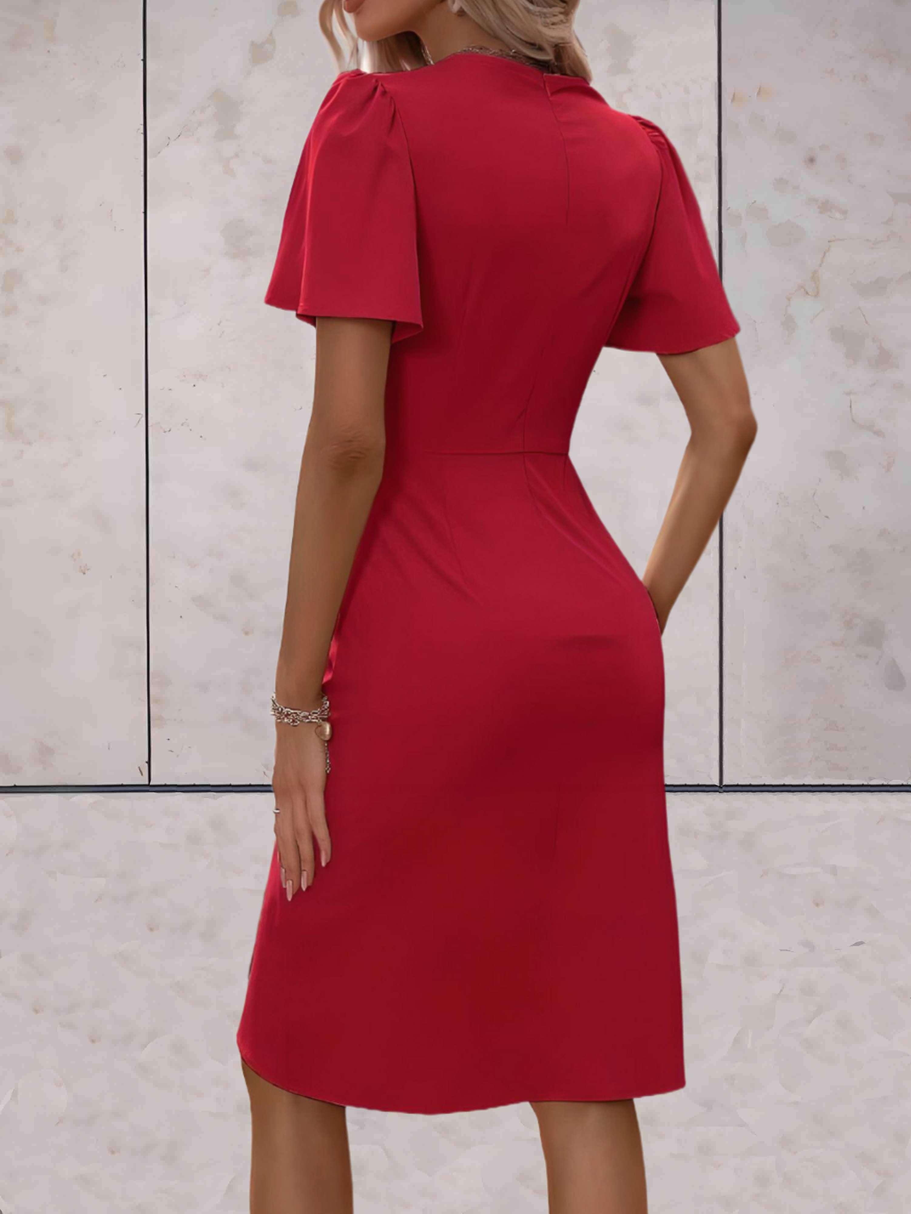 Evadne Robe Portefeuille Femme – Robe Croisée Élégante avec Col en V et Coupe Ajustable