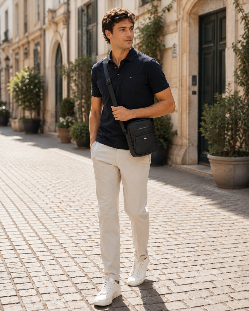 Carter Sac Reporter Homme – Mini Sac Bandoulière en Cuir PU Fermeture Zip Réglable