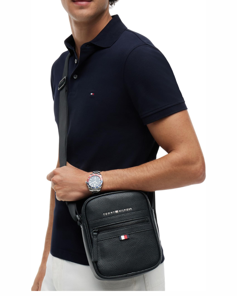 Carter Sac Reporter para Hombre – Mini Bandolera de Cuero PU con Cierre de Cremallera Ajustable