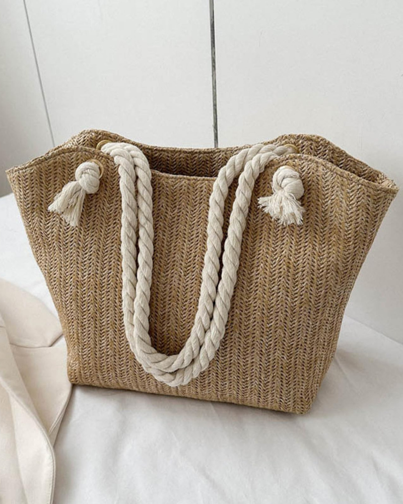 Bailey Sac de Plage Femme – Grand Sac Cabas en Paille Tressée pour Vacances d'Été