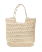 Abigail Borsa a Mano Donna – Grande Borsa in Paglia Intrecciata Chiusura a Zip Tracolla