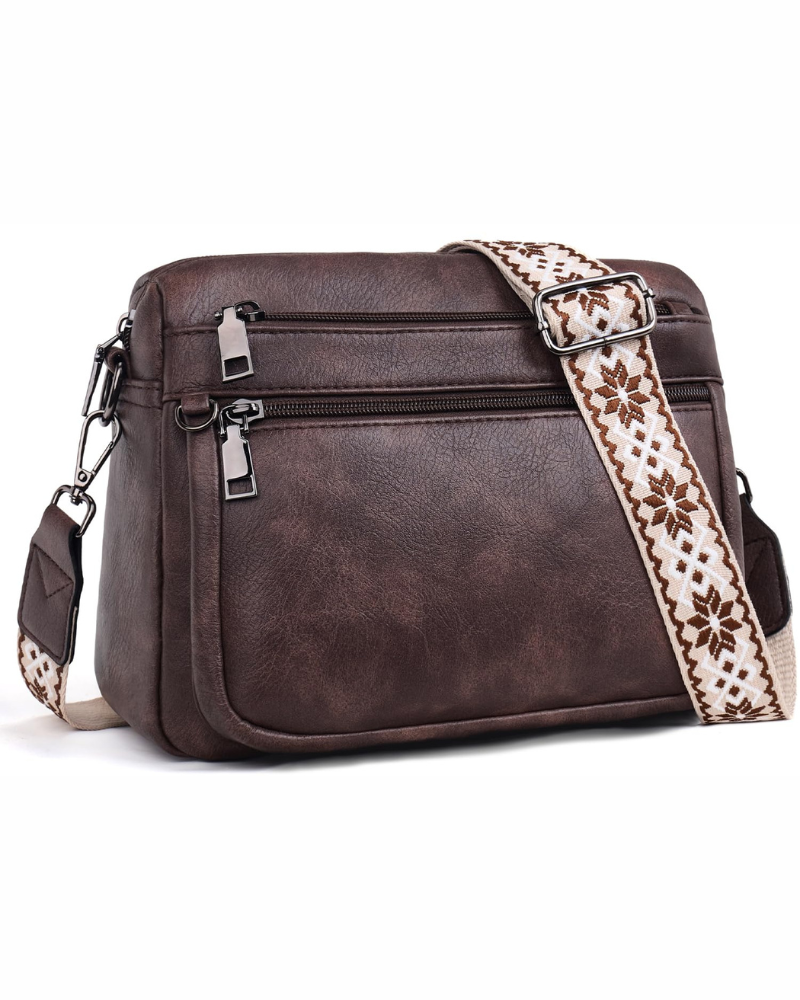 Borsa Harper da donna con tracolla – Borsa in pelle vegana con più tasche, tracolla larga e removibile