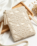 Callie Pochette Porta-Cellulare da Donna – Borsa a Tracolla in Ecopelle PU con Motivo Floreale Tagliato al Laser