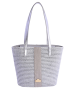 Piper Women's Straw Bag – Round Rattan and Raffia Adjustable Bohemian Shoulder Bag