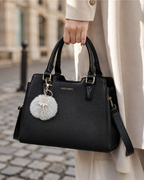Camille Sac à Main Femme – Sac en Cuir PU Multipoches Bandoulière Réglable avec Pampille