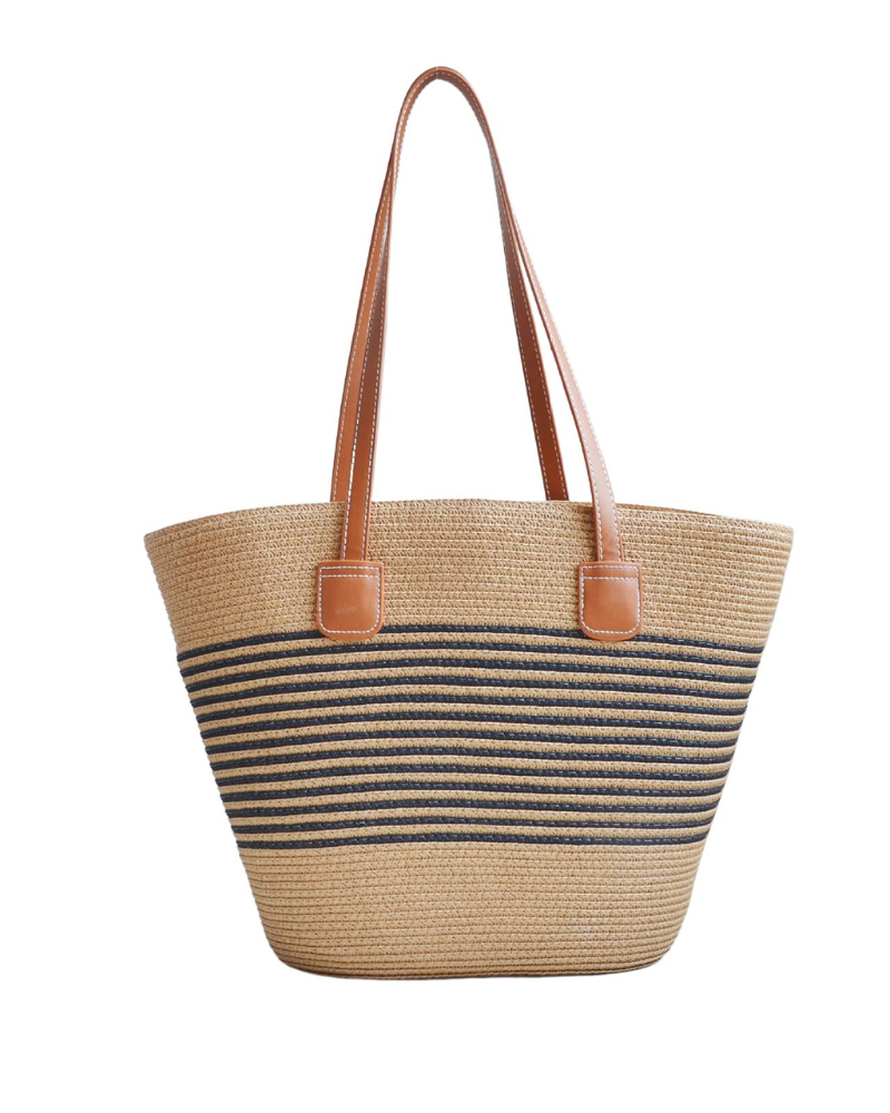 Harper Borsa da Spiaggia in Paglia Donna – Borsa Intrecciata Grande Capacità Tracolla Elegante