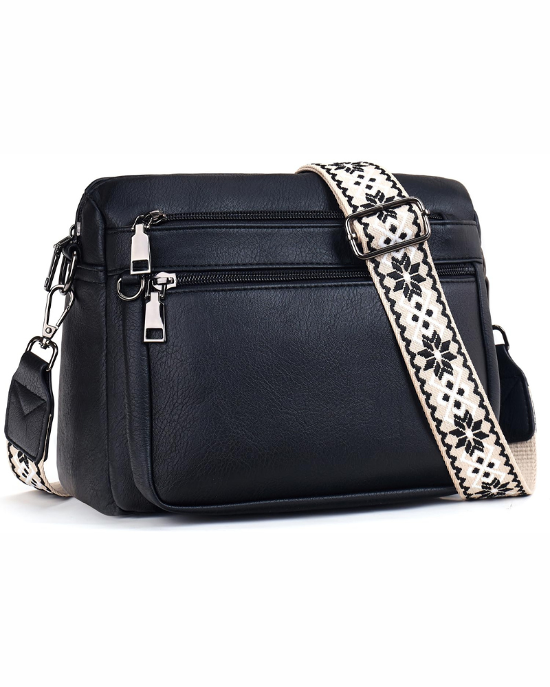 Borsa Harper da donna con tracolla – Borsa in pelle vegana con più tasche, tracolla larga e removibile