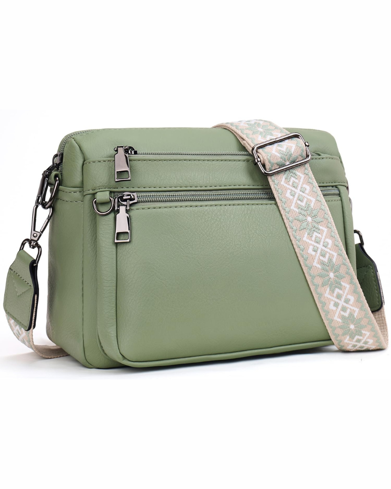 Borsa Harper da donna con tracolla – Borsa in pelle vegana con più tasche, tracolla larga e removibile
