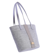 Piper Women's Straw Bag – Round Rattan and Raffia Adjustable Bohemian Shoulder Bag