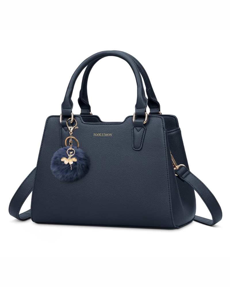 Camille Borsa a mano da donna – Borsa in pelle PU con più tasche, tracolla regolabile e nappina