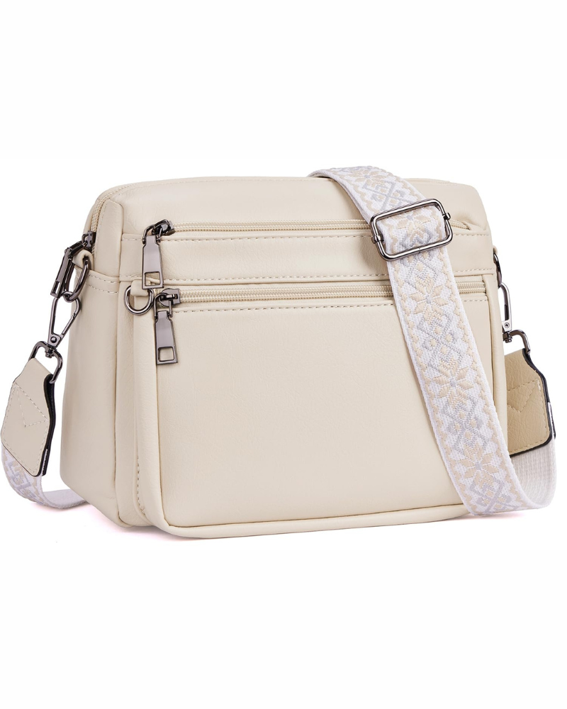 Borsa Harper da donna con tracolla – Borsa in pelle vegana con più tasche, tracolla larga e removibile