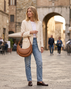Greer Borsa a Tracolla Donna – Borsa in Pelle Vegana con Tracolla Regolabile e Finiture Dorate