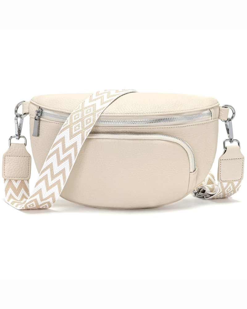 Bryn Sac Bandoulière Femme – Sac Banane en Cuir Végan Multipoches Bandoulière Réglable