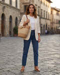 Harper Sac de Plage en Paille Femme – Cabas Tressé Grande Capacité Bandoulière Élégant