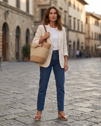 Harper Sac de Plage en Paille Femme – Cabas Tressé Grande Capacité Bandoulière Élégant