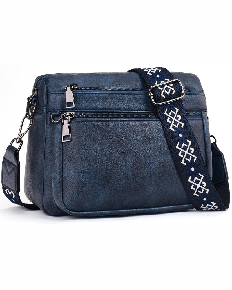 Borsa Harper da donna con tracolla – Borsa in pelle vegana con più tasche, tracolla larga e removibile
