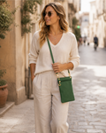 Tatum Funda para teléfono de mujer – bolso bandolera de cuero PU con cierre de cremallera desmontable