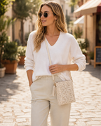 Callie Pochette Porta-Cellulare da Donna – Borsa a Tracolla in Ecopelle PU con Motivo Floreale Tagliato al Laser