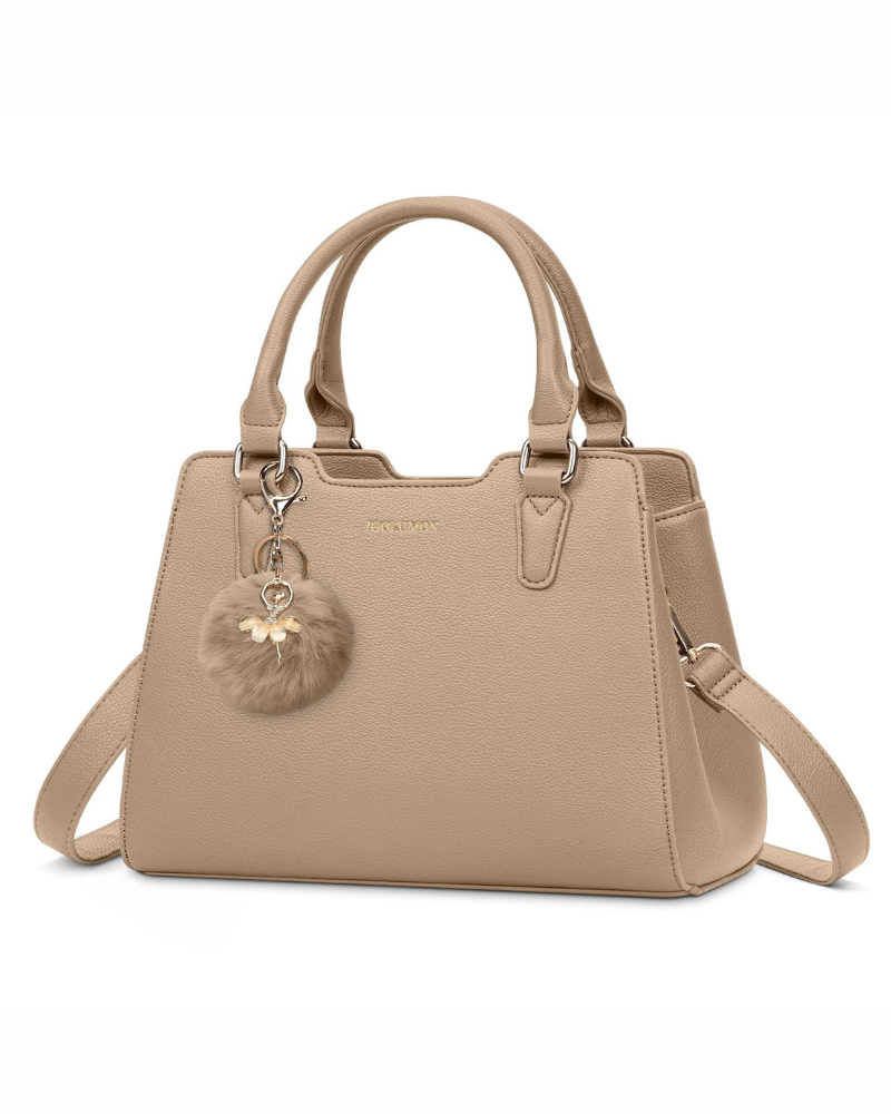 Camille Borsa a mano da donna – Borsa in pelle PU con più tasche, tracolla regolabile e nappina