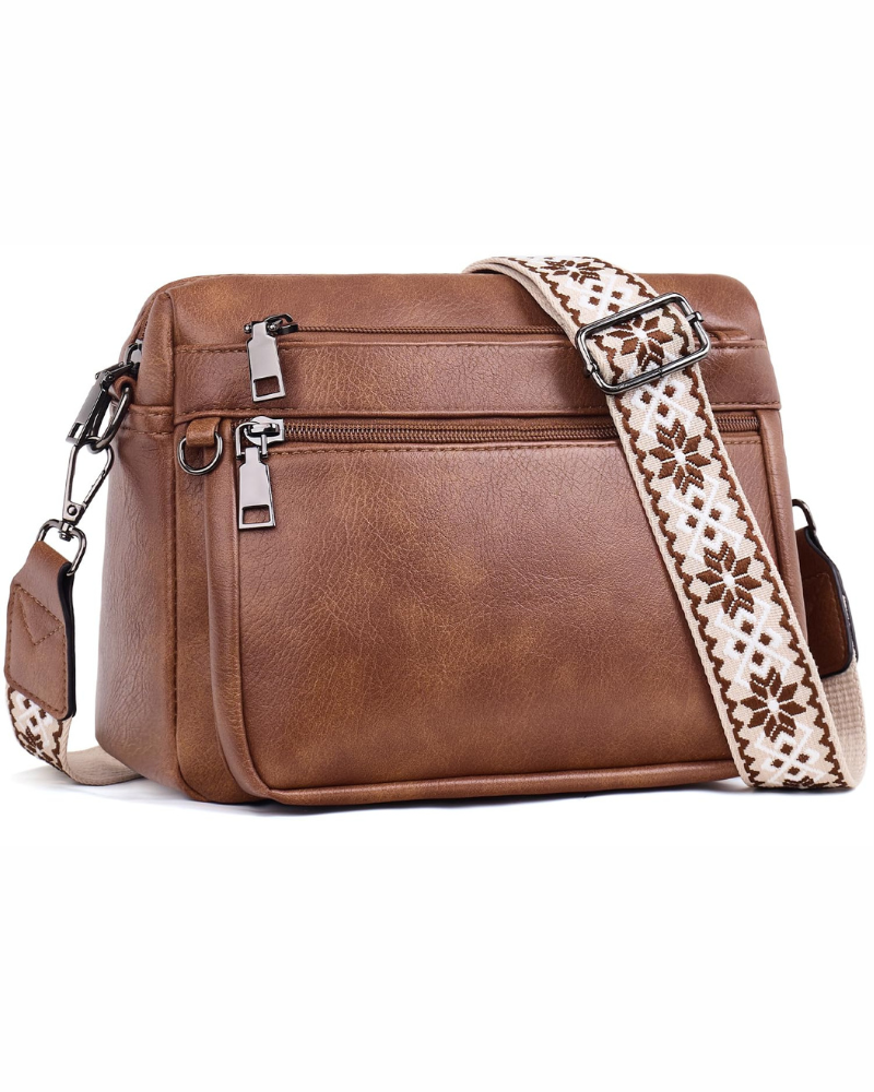 Borsa Harper da donna con tracolla – Borsa in pelle vegana con più tasche, tracolla larga e removibile