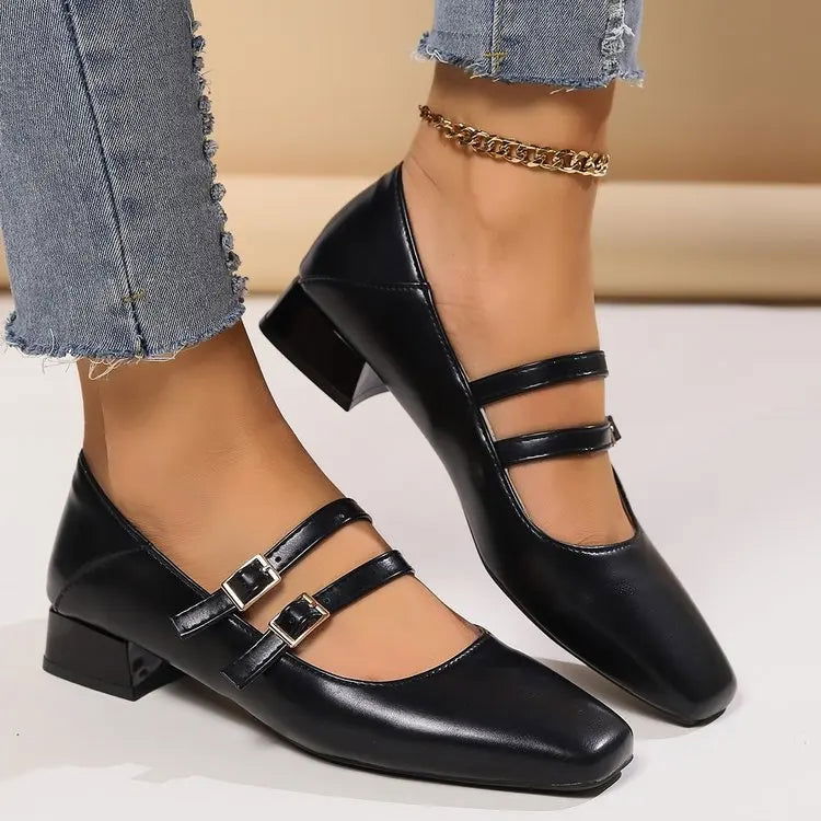 Clara Women's Ballerinas – Elegant Double Strap Shoes with a Comfortable Fit