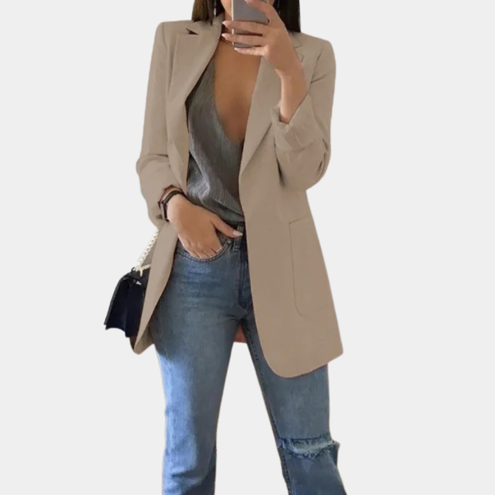 Claire Blazer Femme – Blazer Élégant à Manches Longues avec Coupe Chic et Moderne
