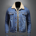Ethan Men's Denim Jacket – Classic Fit Warm Lined Jean Jacket with Button Closure